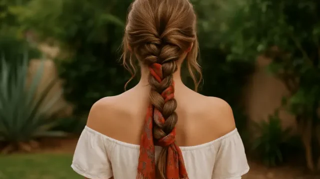 Inspirasi Kepang Rambut dengan Scarf, Tampil Anggun dan Boho-Chic Maksimal!