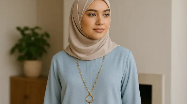 Model Kalung Emas Panjang yang Stylish untuk Perempuan Berhijab