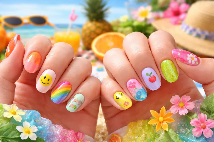 Inspirasi Nail Art Musim Panas yang Fresh, Colorful & Super Cute!