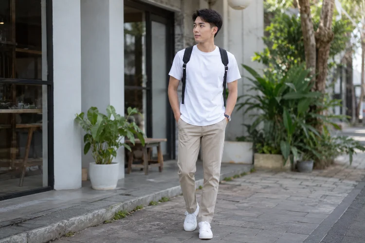 T-shirt Basic dan Celana Chino atau Kulot
